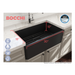 BOCCHI Classico 30 Dark Gray Fireclay Farmhouse Sink Single Bowl With Free Grid Dimensions