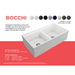 BOCCHI Contempo 36D White Double Bowl Fireclay Farmhouse Sink w/ Integrated Work Station