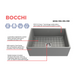BOCCHI Contempo 27 Matte Gray Fireclay Single Bowl Farmhouse Sink w/ Grid