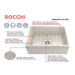 Bocchi Vigneto 27" Biscuit Fireclay Single Bowl Farmhouse Sink w/ Grid