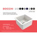 BOCCHI Sotto 18" White Fireclay Undermount Bar Prep or Kitchen Sink