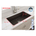 Bocchi Sotto 32 Brown Fireclay Single Bowl Undermount Kitchen Sink w/Grid - Annie & Oak