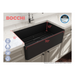 BOCCHI Aderci 30" Matte Dark Gray Single Bowl Ultra-Slim Fireclay Farmhouse Sink Dimensions