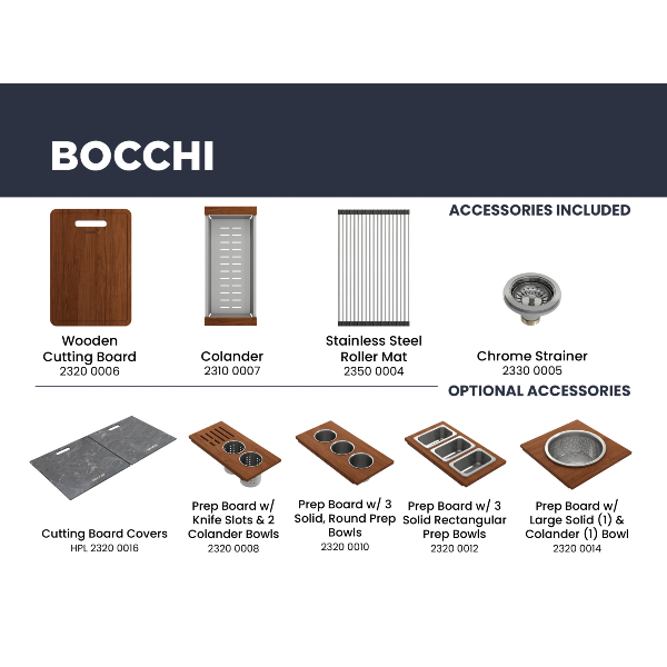 BOCCHI Baveno Lux 34" Metallic Black Single Bowl Granite Sink w/ Integrated Workstation