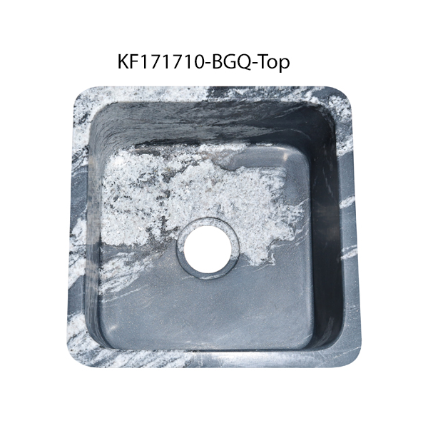 Allstone KF171710 17″ Black Glacier Reversible Straight Front Quartz Farmhouse Sink
