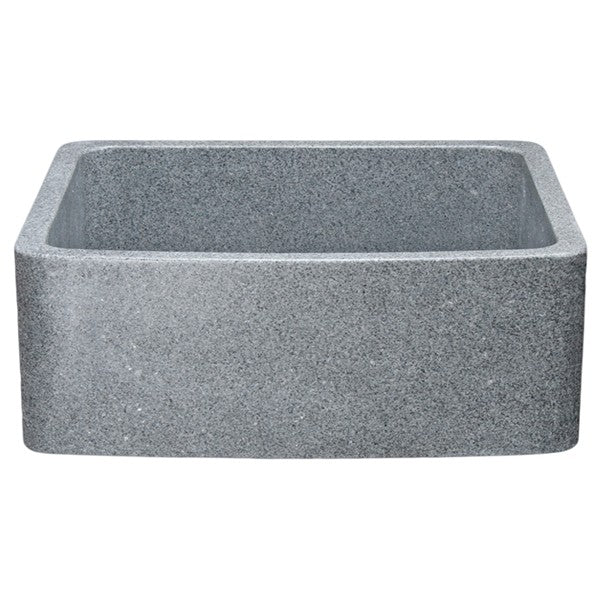 Allstone KFCF242110 24" Mercury Granite Curved Front Single Bowl Stone Farmhouse Sink