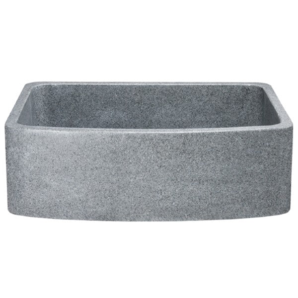 Allstone KFCF302210SB 30" Mercury Granite Curved Single Bowl Stone Farmhouse Sink