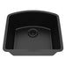 Lexicon Platinum 23" Black Quartz Single Bowl Composite Sink w/ Grid LP-2321D - Annie & Oak