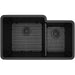 Lexicon Platinum 32" Black Quartz Double Bowl Composite Sink w/ Grid LP-6040 - Annie & Oak