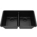 Lexicon Platinum 32" Black Quartz Double Bowl Composite Sink with Strainer LP-5050 - Annie & Oak