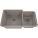 Lexicon Platinum 32" Concrete Quartz Double Bowl Composite Sink w/ Grid LP-6040 - Annie & Oak