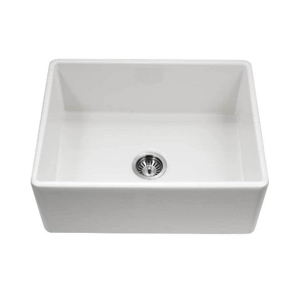 Houzer Platus PTS-2600-WH 26" White Single Bowl Fireclay Farmhouse Sink