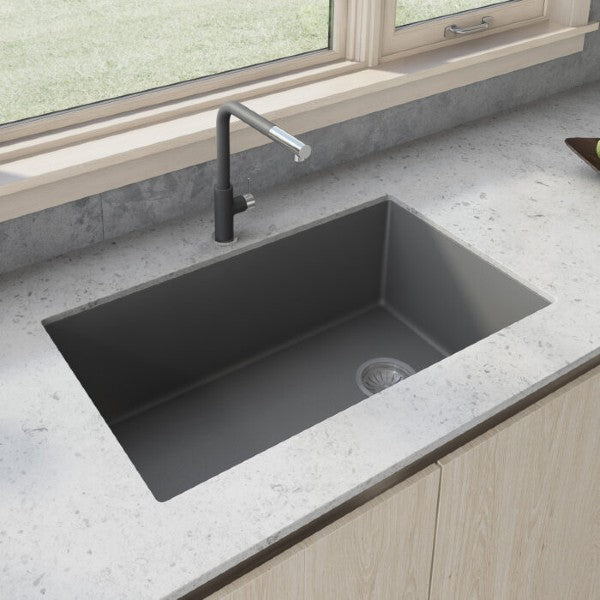 Ruvati epiGranite RVG2033GR 32" Urban Gray Single Bowl Granite Composite Undermount Sink