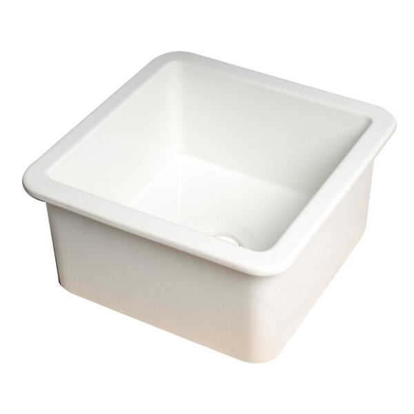ALFI brand ABF1818S 18" White Undermount / Drop In Fireclay Prep Sink