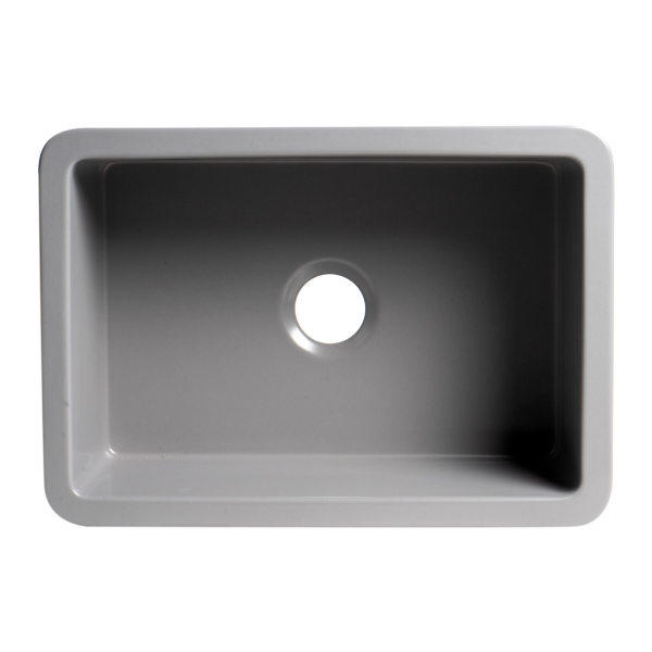 ALFI Brand ABF2718UD 27" Matte Gray Single Bowl Fireclay Undermount Fireclay Kitchen Sink