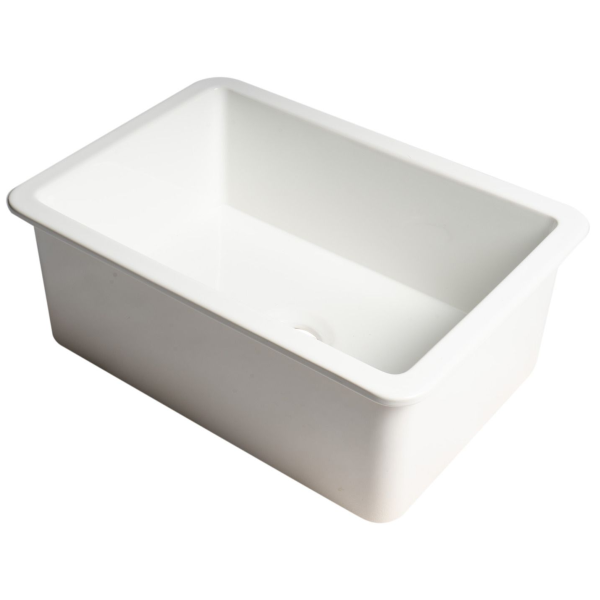 ALFI Brand ABF2718UD 27" White Single Bowl Fireclay Undermount Fireclay Kitchen Sink