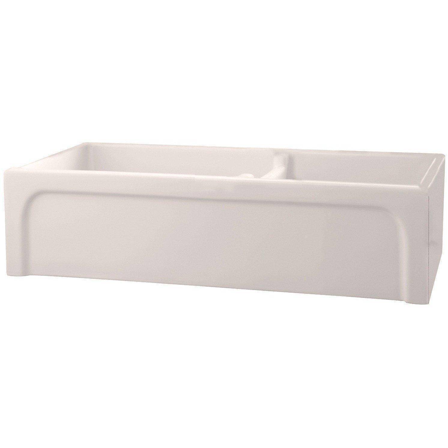 Barclay FSDB1554 Millwood 36" Fireclay Double Bowl Farmhouse Kitchen Sink with Arched Apron - Annie & Oak