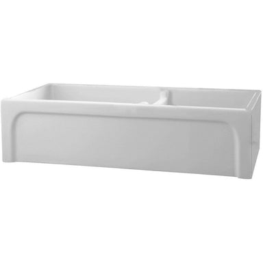 Barclay FSDB1554 Millwood 36" Fireclay Double Bowl Farmhouse Kitchen Sink with Arched Apron - Annie & Oak