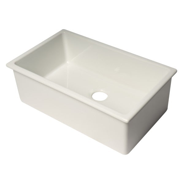 ALFI brand AB3018UD-W 30" White Single Bowl Undermount Fireclay Sink - Annie & Oak
