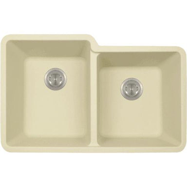 Polaris P108 32" Granite Double Offset Basin Undermount Kitchen Sink - Annie & Oak